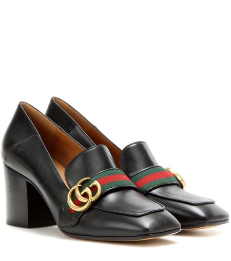 gucci suede loafers black|Gucci loafer with heel.